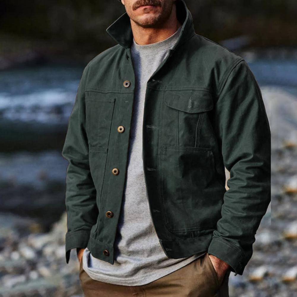

Весна Осень Мужская Повседневная Пальто На Пуговицах Блейзер Пиджак С Отворотом Хип-Хоп Мода Отложной Карго Верхняя Одежда Пальто Мужские M темно-зеленого