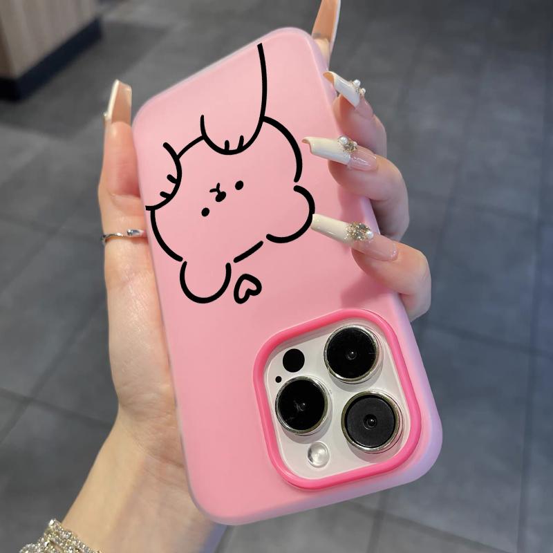 Cute Cartoon Lines Bear Phone Case For Xiaomi Mi 15T Pro Poco M6 X7 X6 X5 Pro 4G 5G 2 in 1 Candy Colors Protection Soft Cover