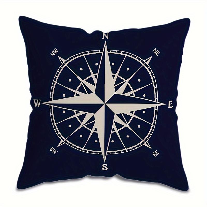 Federe per Cuscini a Forma di Ancora e Barca a Vela Blu Nautico Federe Quadrate per Cuscini da Letto e Divano Copricuscini per Sedie del Soggiorno Decorazione per la Casa Regalo