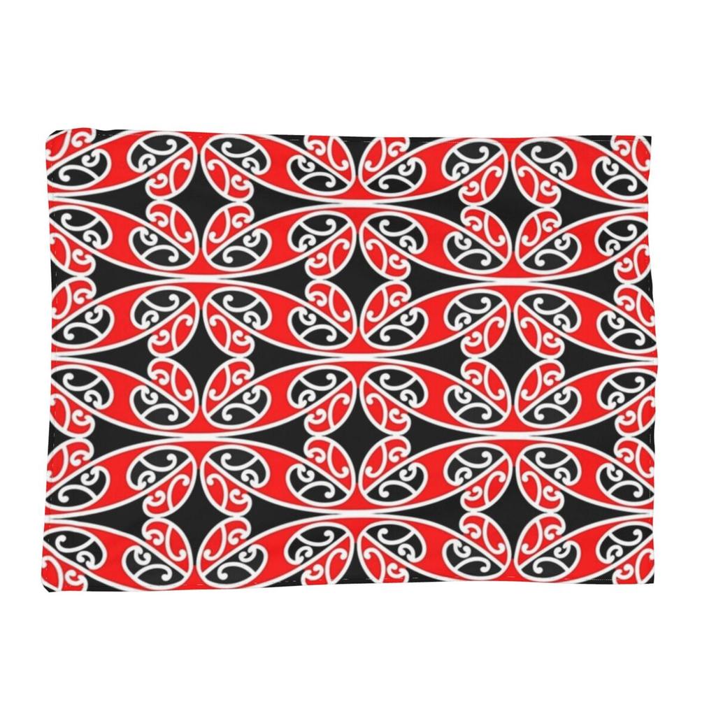 Arai - Light Blue Maori Pattern Blanket Soft Warm Flannel Throw Blanket Bedspread for Bed Living room Picnic Travel Home Sofa
