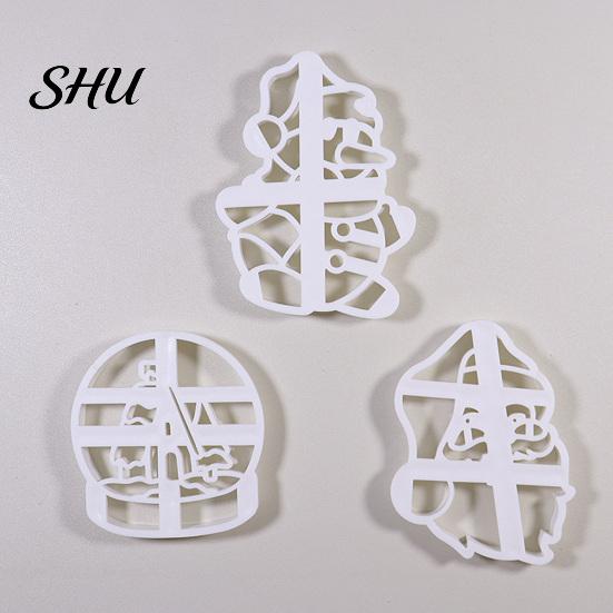 Christmas Cookie Mold Snowball Snowman Santa Claus Shaped Cutting Classic Design Festive DIY Biscuit for Holiday Party Baking Tool