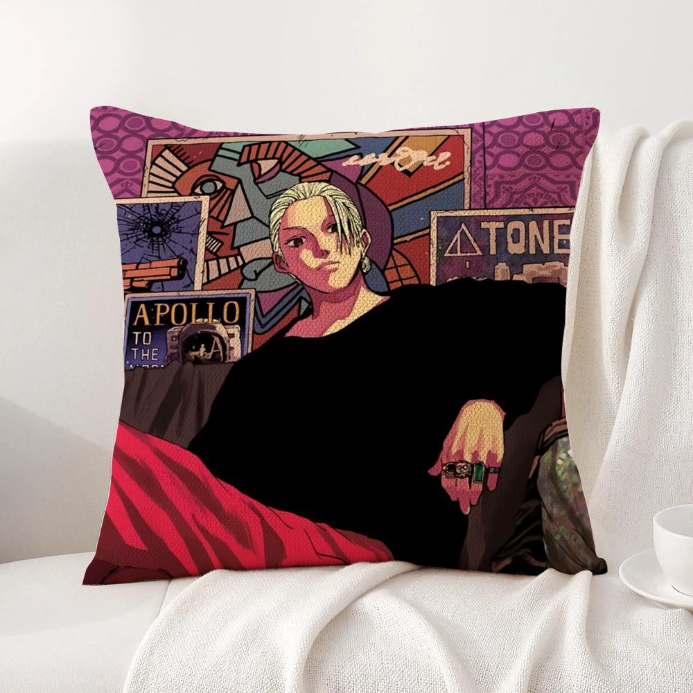 Anime S-Sakamoto Days Cushion Cover Summer Coolness Linen Fabric Double-Sided Printing Pillow Case Sofa Home Decor Gift