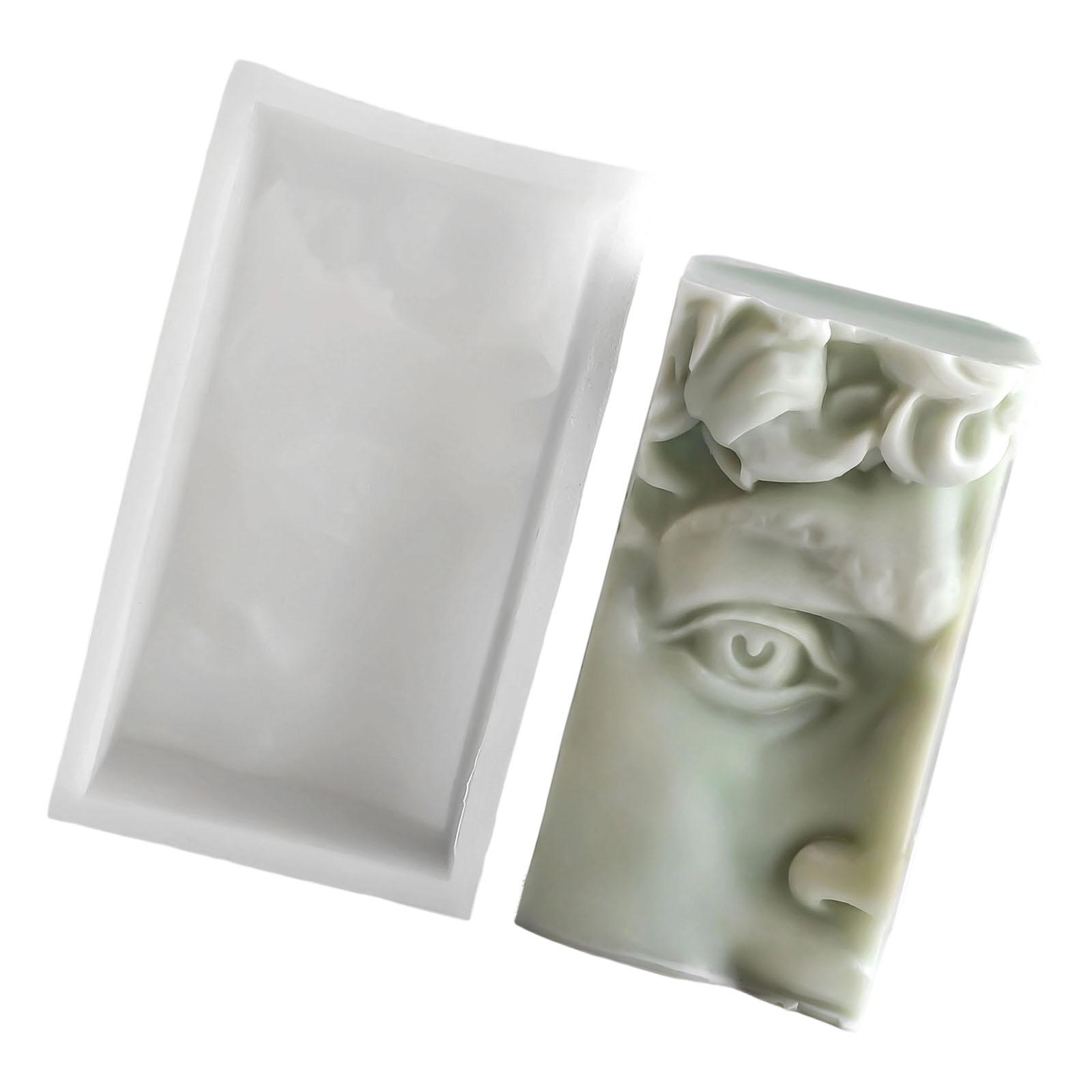 Artistic Face Statue Silicone Candle Molds Multipurpose Silicone Mould for Epoxy Resin Making Candle Soap Chocolate F369