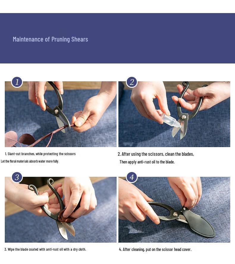 Ikenobo Florist Japanese-Chinese Composite Steel Shears: Gardening, Pruning, Carving, and Flower Arranging Scissors.