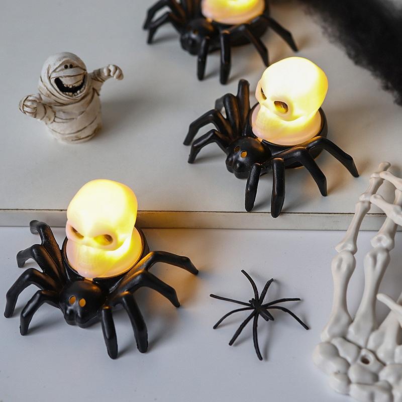 1Pc Halloween Decoration Spider Night Lights Party Supplies Decoration Props Bar, Haunted House, Horror Party Accessories