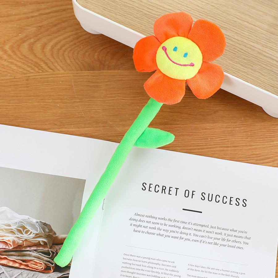 Creative smiley face sun flower plush toy rose fabric bouquet curtain flower buckle flower shooting prop decoration