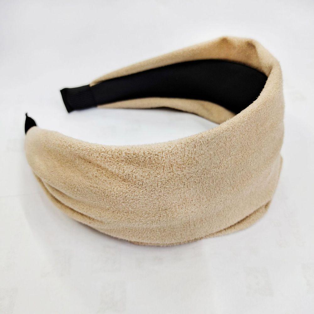 Wide Hairband Vintage Solid Color Women Headband Sweet Hair Hoop Suede Korean Style Hair Hoop