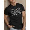 European Size Men's Christian Short Sleeve T-Shirt - Phrase Print, Casual Round Neck Summer Top, Machine Washable Religious Apparel