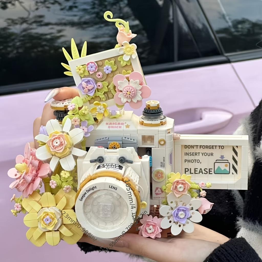 Vintage White Camera Building Blocks, Creative Gift For Adults, Fun And Ideal Choice For Photographers, Christmas, Halloween, New Year, Valentine'S