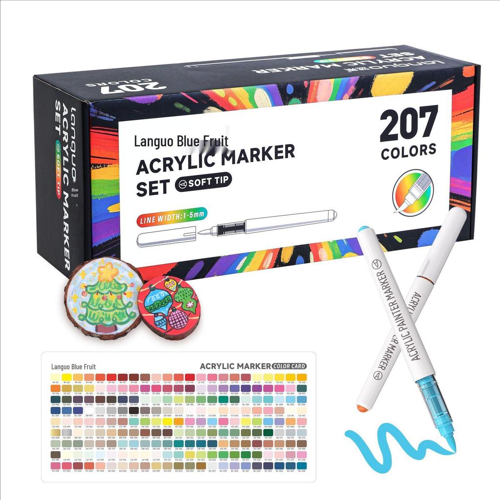 Blue Fruit Direct Liquid Acrylic Marker Pen for Kids - Large Capacity Soft Tip for Watercolor Painting