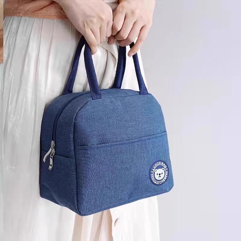Geïsoleerde Lunchtas Dames Kinderen Koeltas Thermische Tas Draagbare Koelelement Draagtas Canvas Voedselcontainer Voedsel Picknicktassen