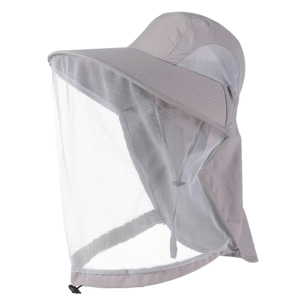 UV-Schutzhut mit Gesichtsmaske Atmungsaktiv Insektenschutz Breiter Rand Anglerhut Outdoor Sport Natur Wandern Camping Netzhut