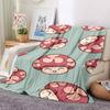 1pc Mushroom Blanket, Lightweight Flannel Throw Blanket For Sofa, Bed, Travel096