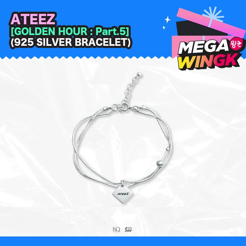 [ATEEZ GOLDEN HOUR : Part.5 Official MD] Rare Limited Edition 925 Silver Plated Bracelet + Official Photocard (1 Pc)