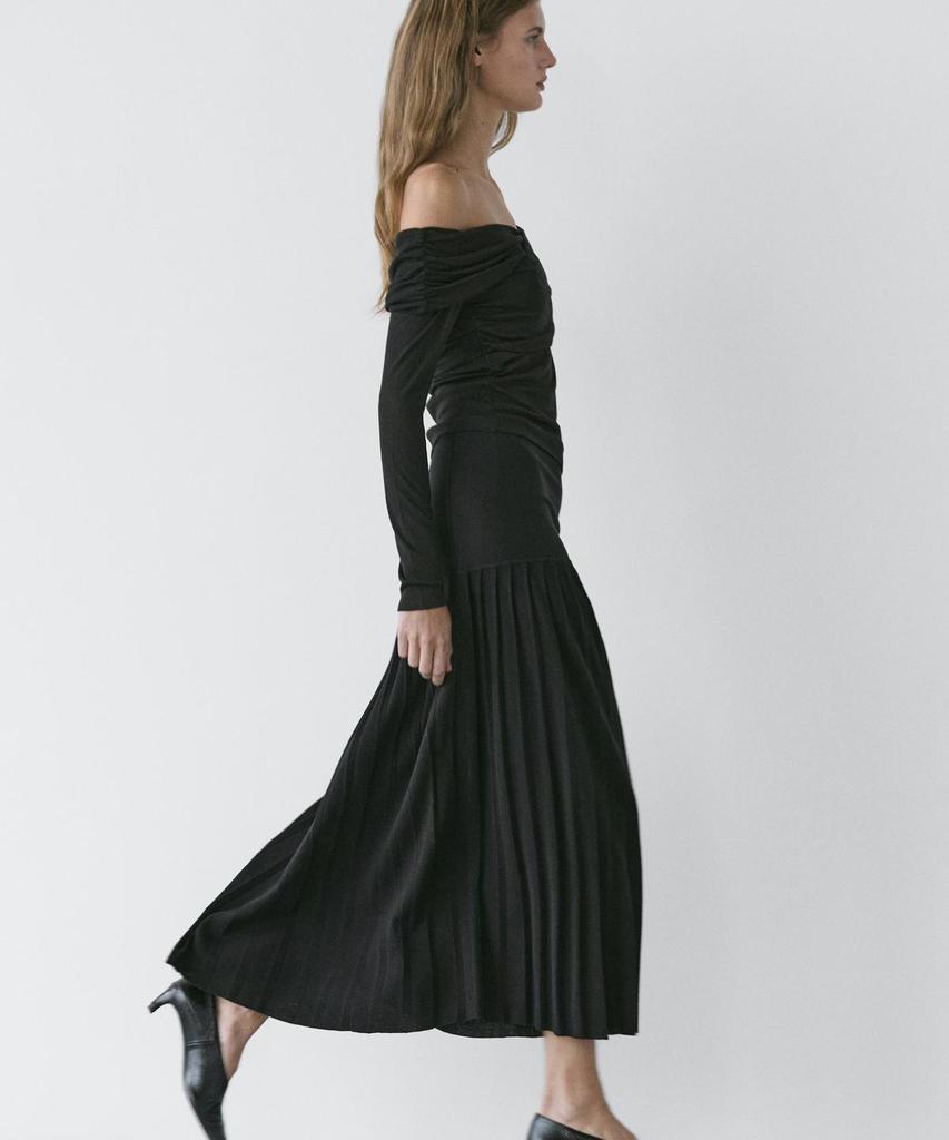 Masimodutti Box Pleated Semi-Long Skirt