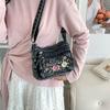 Lightweight Denim Zipper Crossbody Bag Stitching Line Embroidery Decoration Bag Hot Sale Casual Youth Women's Shoulder Bags