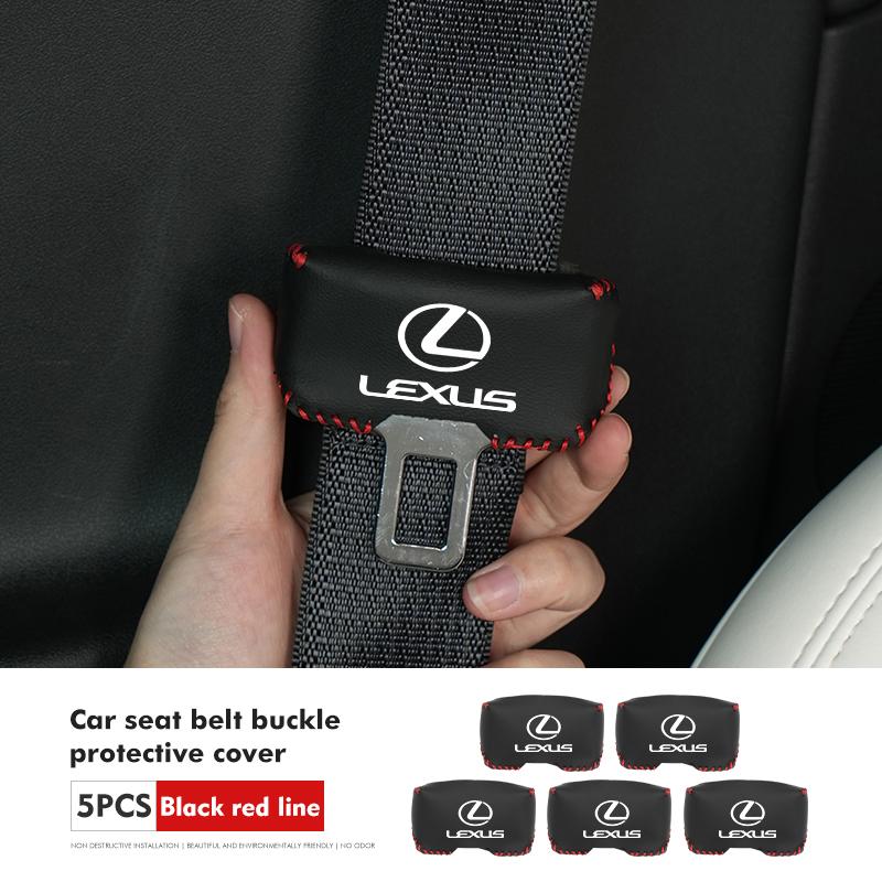 Car Seat Belt Buckle Cover Leather Protector Anti-collision Case For Lexus RX350 IS250 IS200 GS300 LX570 RC350 UX250h ES350