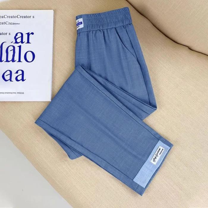 Hot Season Thin Ice Silk Jeans for Women Relaxed Fit Korean Version High Waist Slim Casual Narrow Version Harem Pants