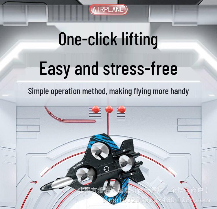 Remote Control Foam Glider: Four-Axis Fighter Jet Toy with Aerial Somersault Feature