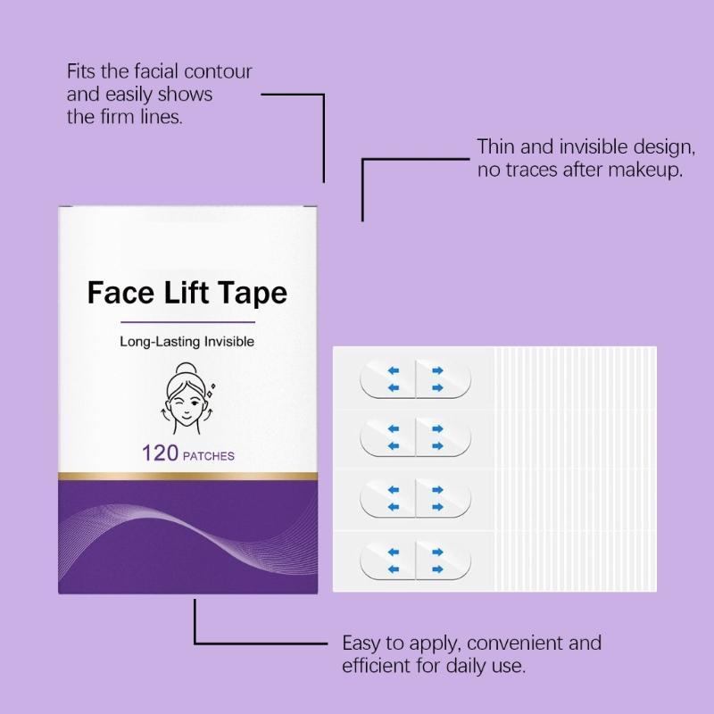 120 Pcs Face Lift Tape Breathable Invisible Face Patches Instantly Facelift Tapes for Sagging Skin Eyes Double Chin