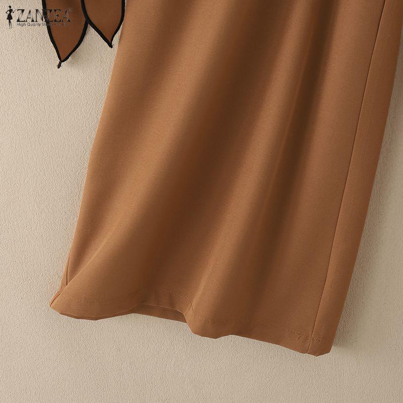 ZANZEA Women Hollow Half Sleeve Blouse and Wide Leg Pants Casual Two Piece Suit Sets