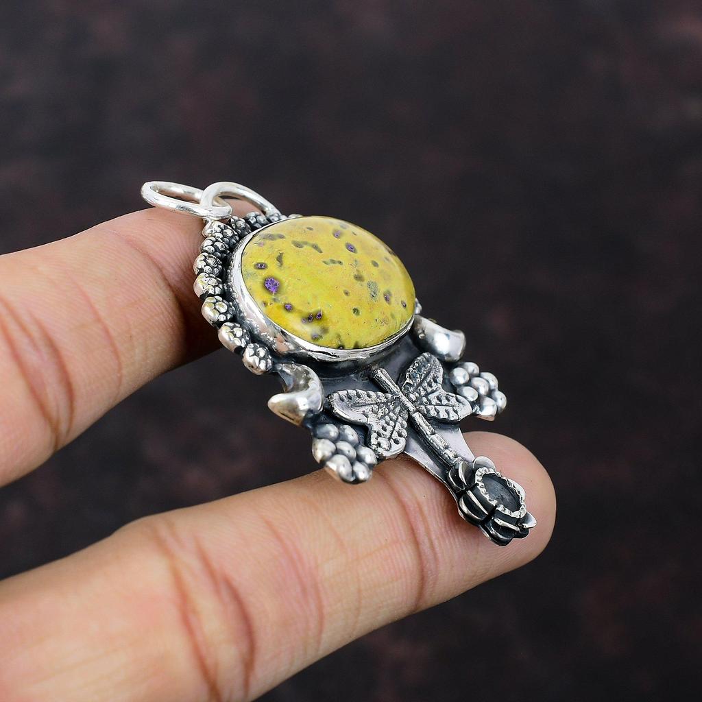 Stichtite Pendant Brand New Jewelry 925 Sterling Silver Pendant Real Gemstone Pendant Handmade Dragonfly Jewelry Gift For Her Decent Pendant