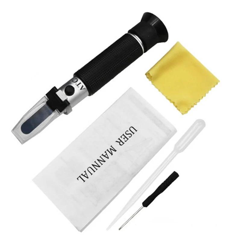 Handheld Alcohol Refractometer Alcohol Meter ATC Spirits Tester Alcohol Concentration Meter 0-80% Range Beer Wine Refractometer