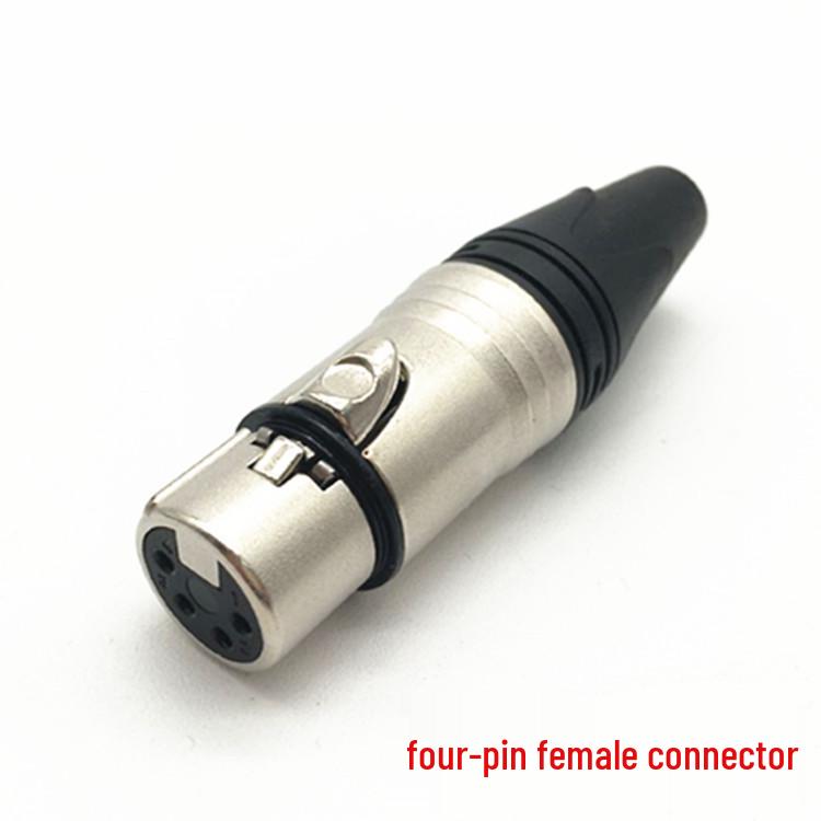 4-Core Internal Thread Copper Pin XLR Female Audio Microphone Connector
