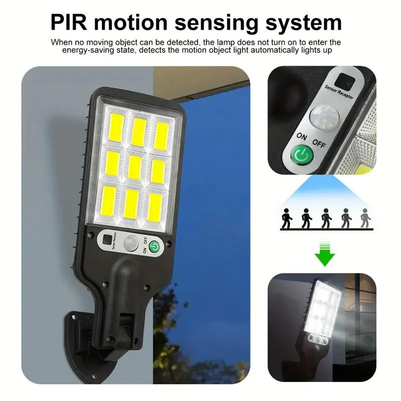 LED Wall Street Lamp 108 LED Solar Lights Outdoor with 3 Mode Waterproof Motion Sensor Security Lighting for Garden Patio Path