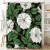 Exquisite White Flower Leaf Shower Curtain Waterproof Decoration Bathroom Decor Modern Style Home Accessories Customizable Size