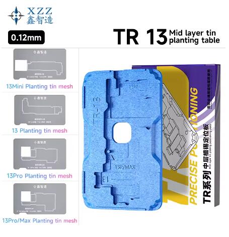 Xinzhizao 26 IN 1 Middle Frame Reballing Stencil Plant Tin Platform for Iphone X 11 12 13 14 15 16PM Motherboard Soldering Tools