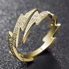 Hong Kong-Style 18K Rose Gold-Plated Lightning Ring for Women - Trendy Statement Piece