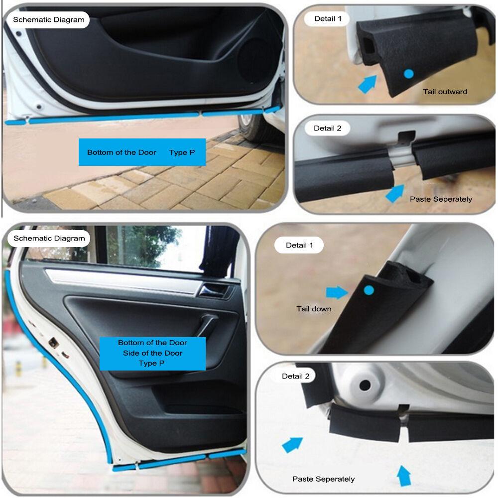 Car Truck Door Rubber Seal Strip P Shape Trim Edge Sealing 157" (4m) Trim New