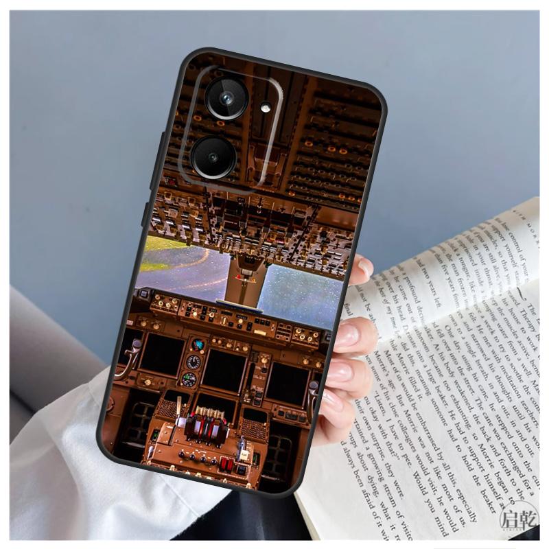Aviation Aeroplane Pilot Cockpit For Realme GT5 GT Neo 5 9 10 11 12 Pro Plus C30 C31 C33 C35 C25s C21Y C51 C53 C55 C67 Case