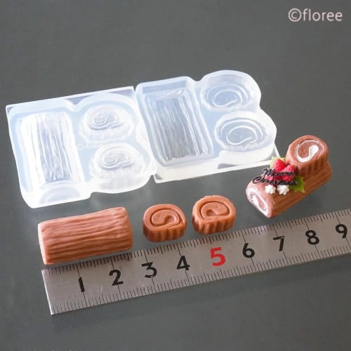 Kamejima Shoten Soft Mold for Buche de Noel and Roll Cakes, 3D Hobby Tool C-833