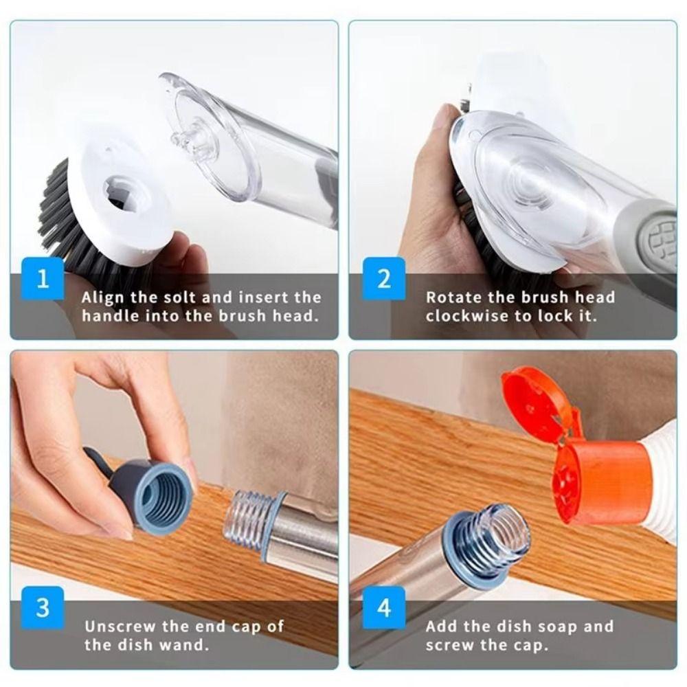 Removable Sponge Dishwashing Brush 3 In 1 Dish Cleaning Brush Household Tools