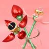 Dustproof Flower Proposal Ring Box Elegant Pink Auto Blooming Jewelry Box Waterproof Red Rose Ring Box Valentine's Day
