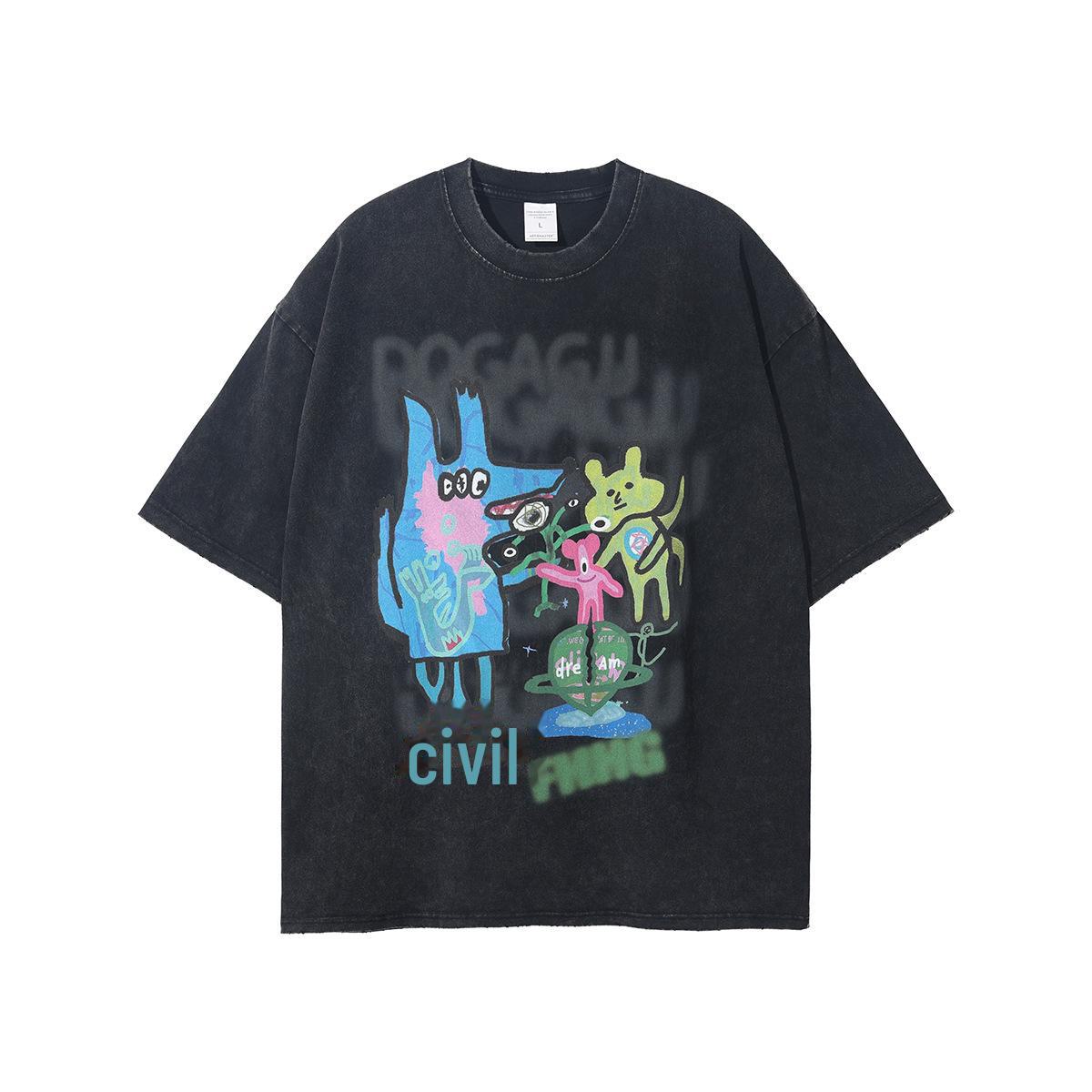 

Футболка ARTIE мужская с принтом ретро-граффити | Потертая и состаренная, повседневная, с коротким рукавом L