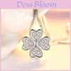 Charming Four-leaf Clover Pendant Necklace Elegant Floral Design Trendy Ins Style