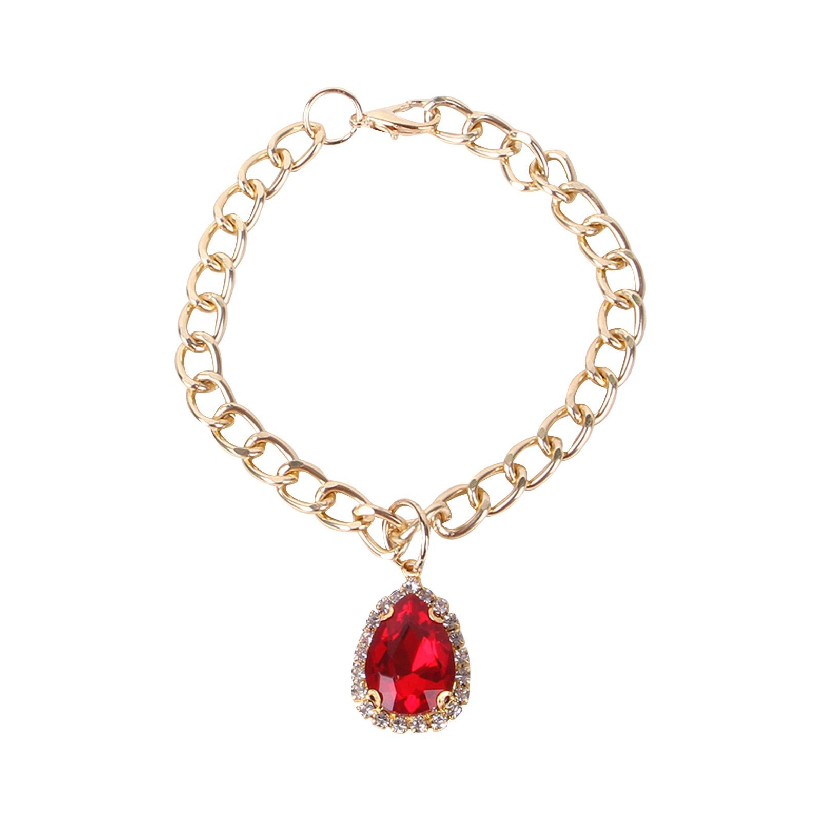 

Pet Diamond Pendant Necklace Water Drop Collar Accessories Teddy Small And Medium Dog Collar S красный