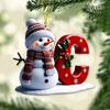 Shatterproof Acrylic Snowman Letter Hanging Ornament Christmas Tree Decoration For Festival Tree Wreath Window Display