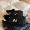 Round Head Muffin Thick-soled Black Casual Women's Shoes Sweet and Cool Student Lace-up Board Shoes Mesh Breathable Bread Shoes Women
