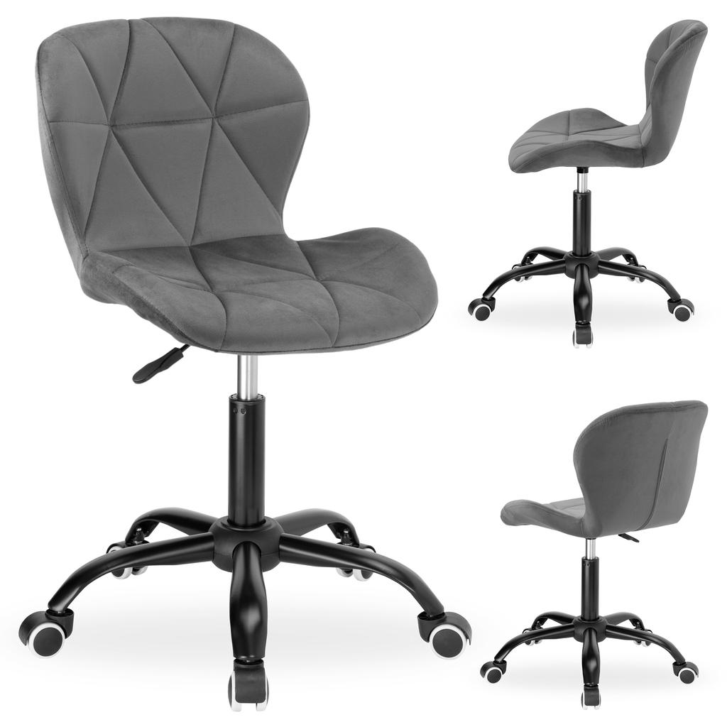 Office Chair On Wheels Spiner Black Graphite Velvet