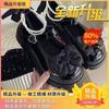 Mary Jane Small Leather Shoes Women's Thick Soles Increase In Height In Spring 2025 New Sweet Bow Light Mouth Single Shoes One-word Buckle