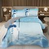 Copriletto Buon Natale, Set Copriletto Pupazzo di Neve Kawaii Queen/Full per Camera da Letto Bambini Ragazzi Ragazze, Set Piumino Tema Natale Cartone Animato