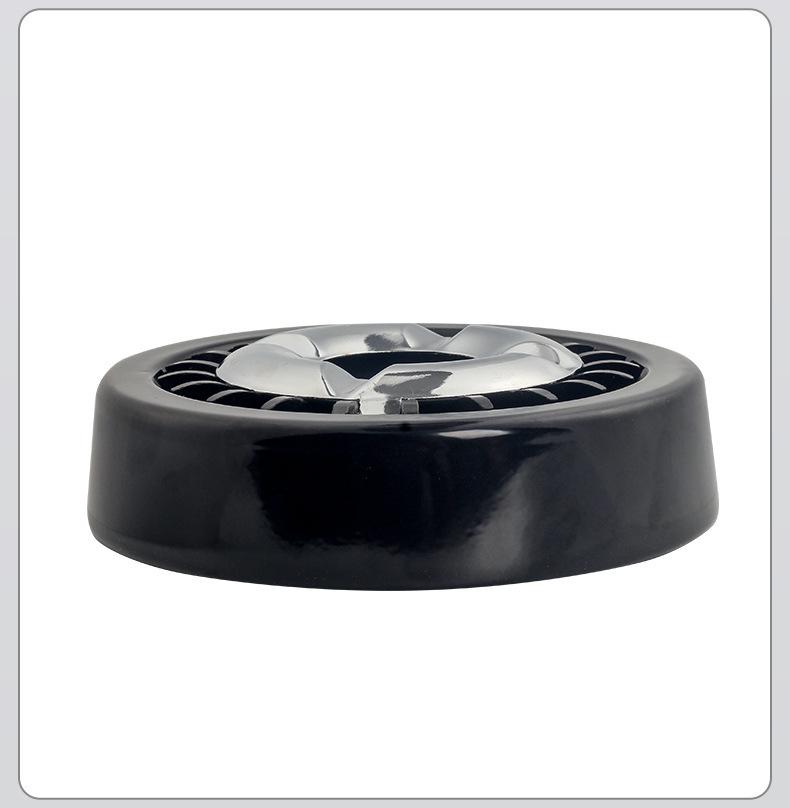 Rotating Stainless Steel Ashtray with Cigarette Extinguisher for Home or Office