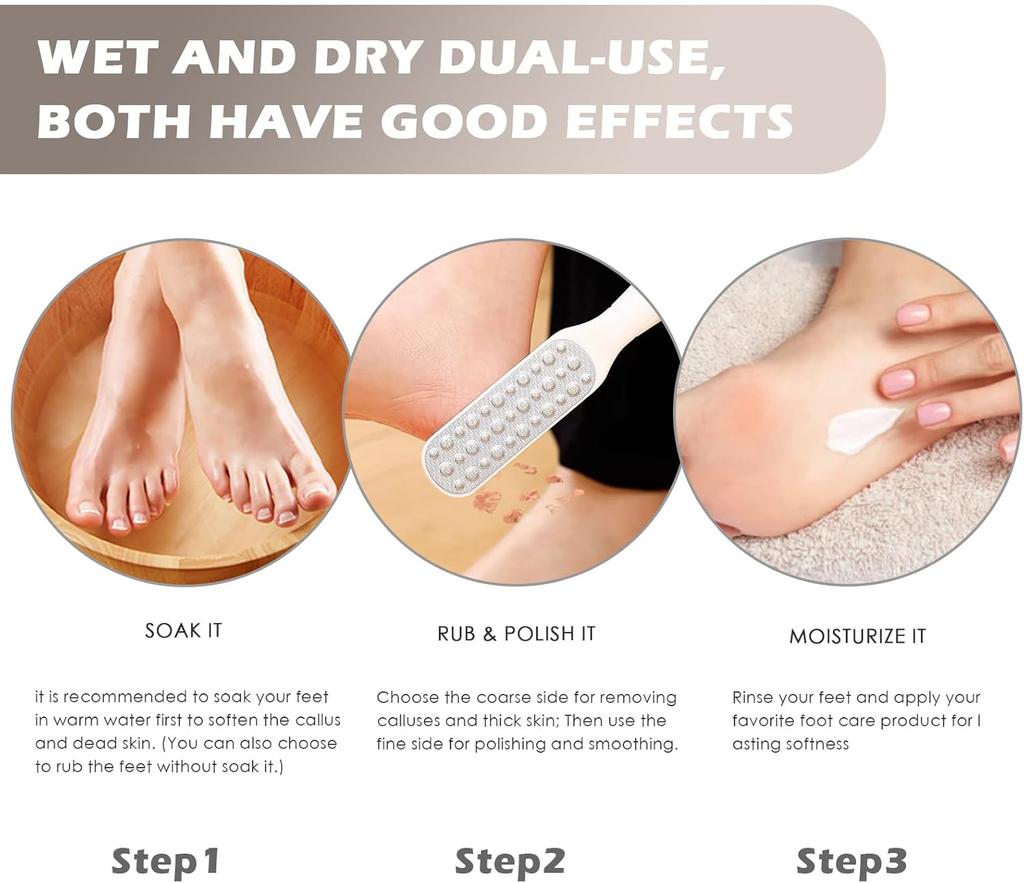 1 Stück Doppelseitige Fußfeile Fersenreibe Harte Tote Haut Hornhaut Professioneller Raspelentferner Edelstahl Fußpediküre-Werkzeuge