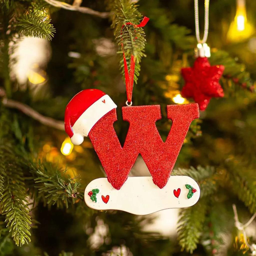DIY Christmas Tree Decoration, Letter Pendant, 26 Letters, Home Holiday, Xmas Ornament, New Year, Nativity Decoration