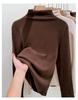 Silk Half-High Collar Women's Base Layer: 2025 Autumn/Winter Velvet Lambswool Warm T-shirt.