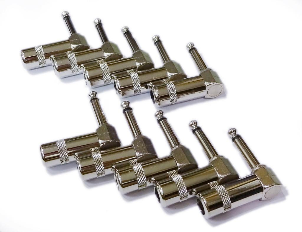 Gitamani Original Mono Phone Plug, L-Shaped, for DIY Shielding, Switchcraft #226, 10-Piece Set (GMO-SCJC226x10)